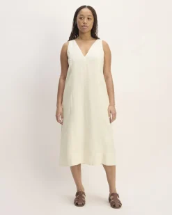 Everlane Dresses*The Linen V-Neck Midi Dress Bone