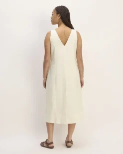 Everlane Dresses*The Linen V-Neck Midi Dress Bone