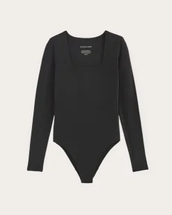 Everlane Bodysuits|Tees*The Long-Sleeve Supima® Square-Neck Bodysuit White