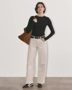 Everlane Tees|Long Sleeve Tees*The Luxe Rib Funnel-Neck Tee