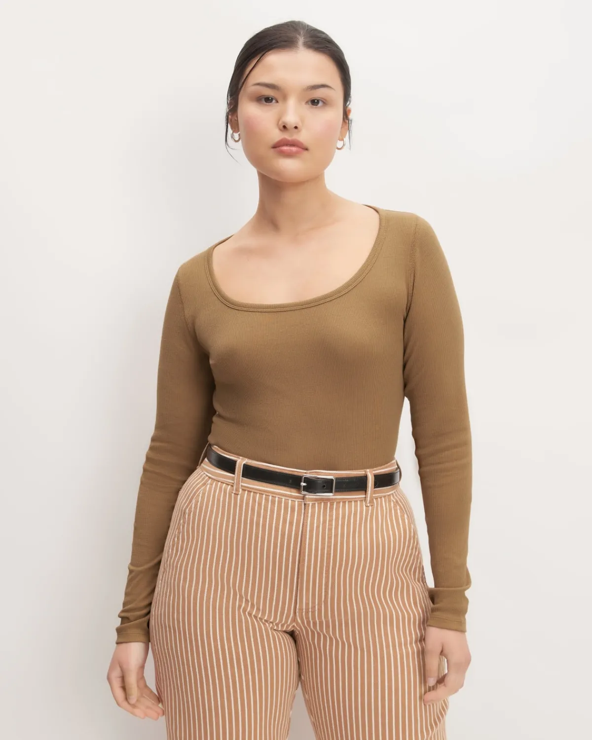 Everlane Tees|Long Sleeve Tees*The Luxe Rib Long-Sleeve Scoop-Neck Tee