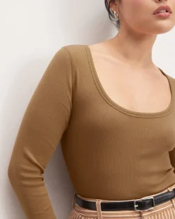 Everlane Tees|Long Sleeve Tees*The Luxe Rib Long-Sleeve Scoop-Neck Tee