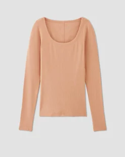 Everlane Tees|Long Sleeve Tees*The Luxe Rib Long-Sleeve Scoop-Neck Tee