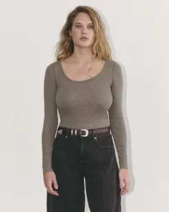 Everlane Tees|Long Sleeve Tees*The Luxe Rib Long-Sleeve Scoop-Neck Tee