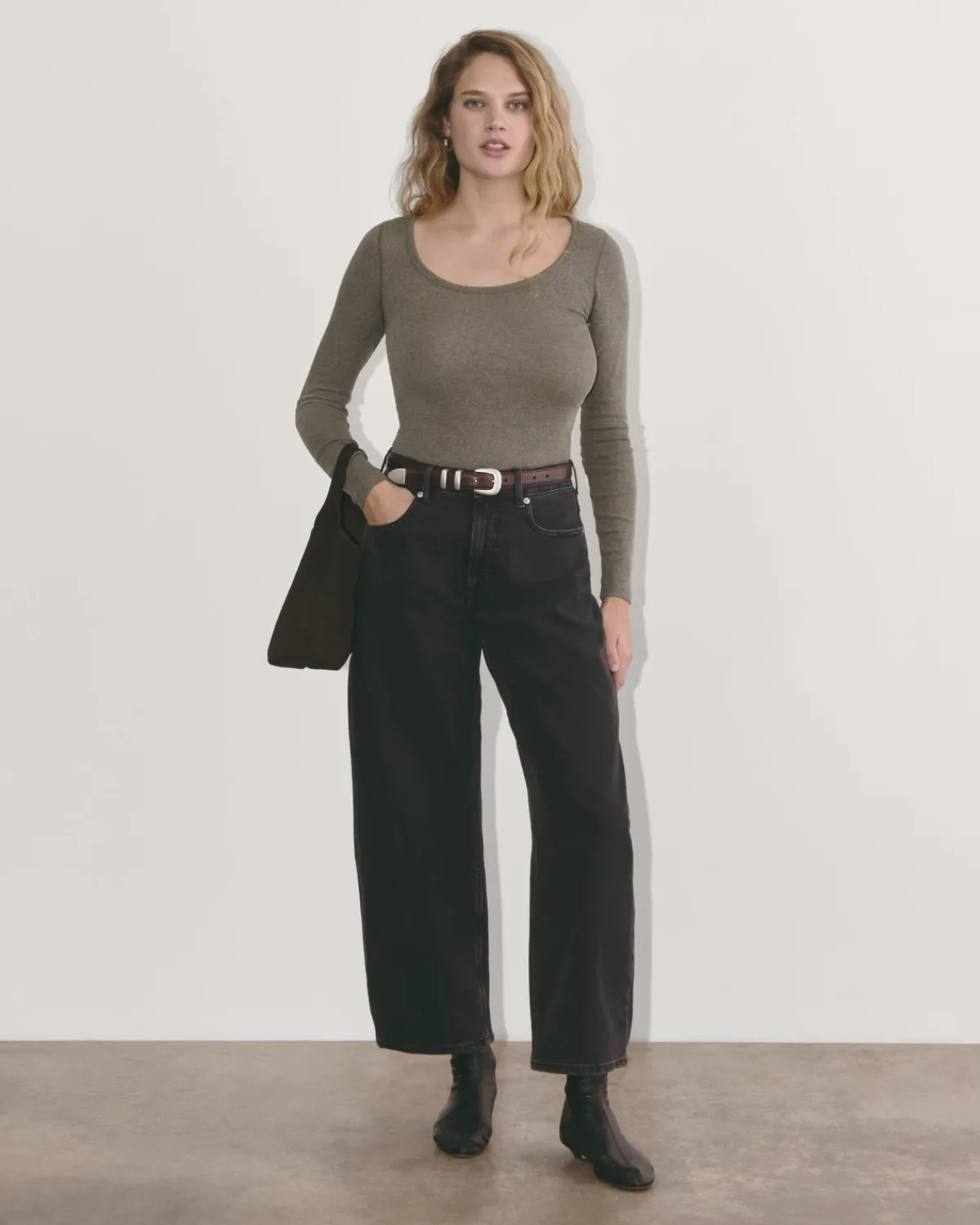 Everlane Tees|Long Sleeve Tees*The Luxe Rib Long-Sleeve Scoop-Neck Tee