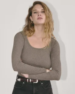 Everlane Tees|Long Sleeve Tees*The Luxe Rib Long-Sleeve Scoop-Neck Tee