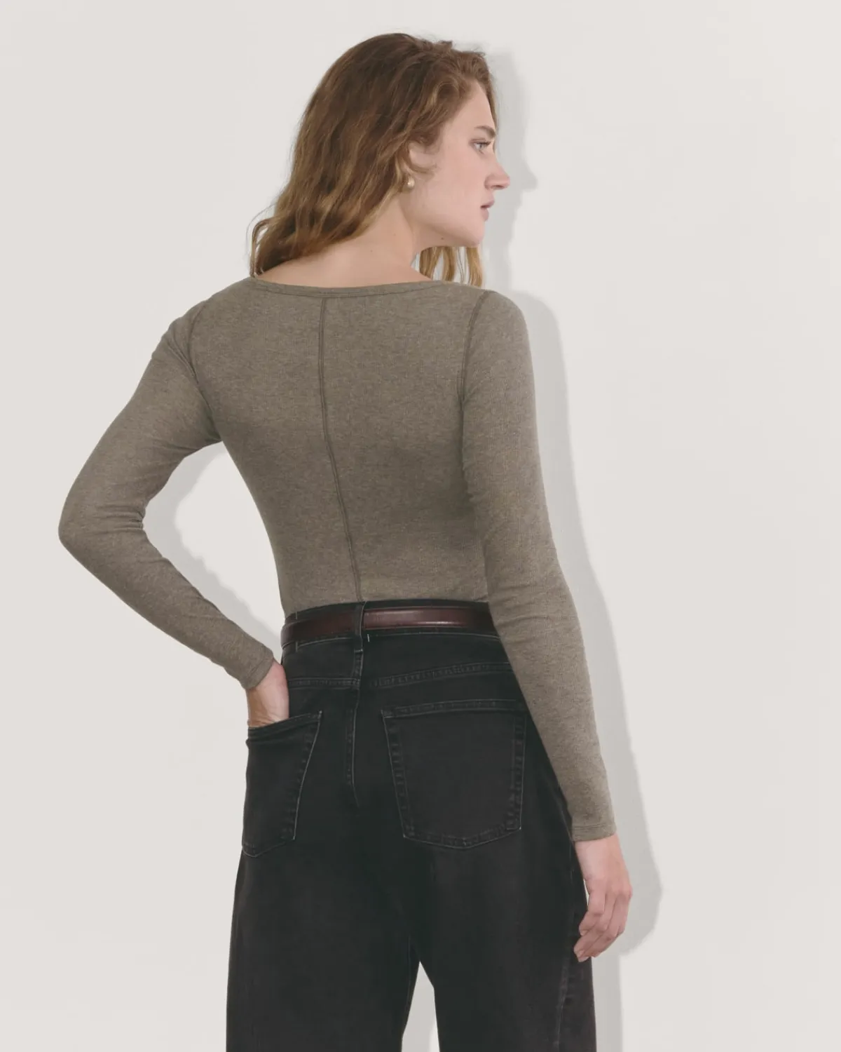 Everlane Tees|Long Sleeve Tees*The Luxe Rib Long-Sleeve Scoop-Neck Tee