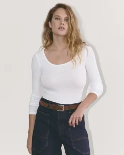 Everlane Tees|Long Sleeve Tees*The Luxe Rib Long-Sleeve Scoop-Neck Tee