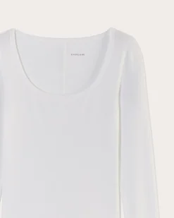Everlane Tees|Long Sleeve Tees*The Luxe Rib Long-Sleeve Scoop-Neck Tee