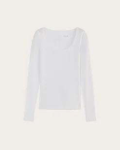 Everlane Tees|Long Sleeve Tees*The Luxe Rib Long-Sleeve Scoop-Neck Tee