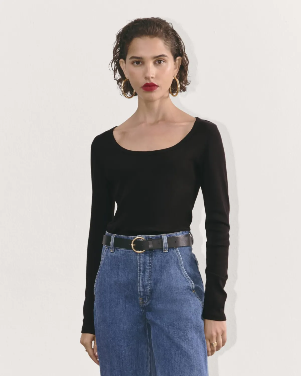 Everlane Tees|Long Sleeve Tees*The Luxe Rib Long-Sleeve Scoop-Neck Tee