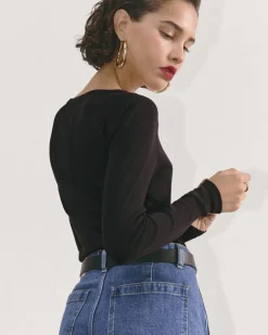 Everlane Tees|Long Sleeve Tees*The Luxe Rib Long-Sleeve Scoop-Neck Tee