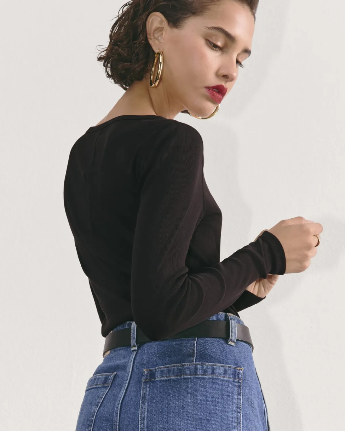 Everlane Tees|Long Sleeve Tees*The Luxe Rib Long-Sleeve Scoop-Neck Tee