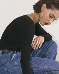 Everlane Tees|Long Sleeve Tees*The Luxe Rib Long-Sleeve Scoop-Neck Tee
