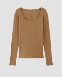 Everlane Tees|Long Sleeve Tees*The Luxe Rib Long-Sleeve Scoop-Neck Tee