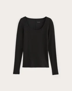 Everlane Tees|Long Sleeve Tees*The Luxe Rib Long-Sleeve Scoop-Neck Tee