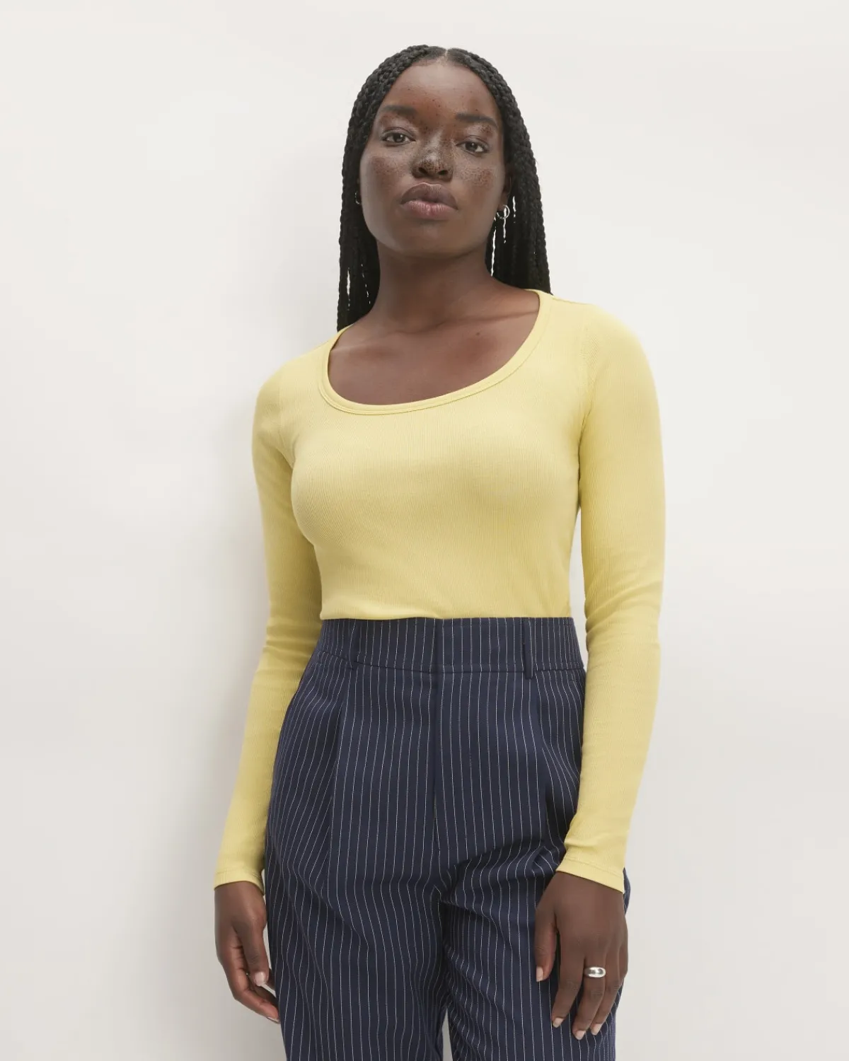 Everlane Tees|Long Sleeve Tees*The Luxe Rib Long-Sleeve Scoop-Neck Tee