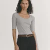 Everlane Tees|Short Sleeve Tees*The Luxe Rib Scoop-Neck Tee