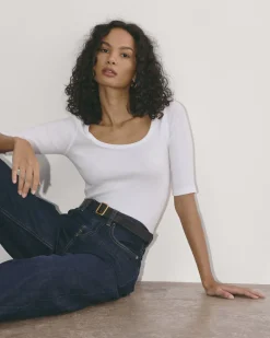 Everlane Tees|Short Sleeve Tees*The Luxe Rib Scoop-Neck Tee