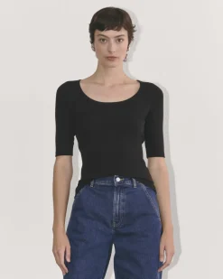 Everlane Tees|Short Sleeve Tees*The Luxe Rib Scoop-Neck Tee