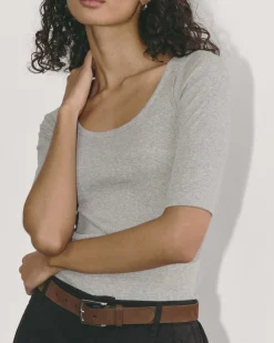 Everlane Tees|Short Sleeve Tees*The Luxe Rib Scoop-Neck Tee