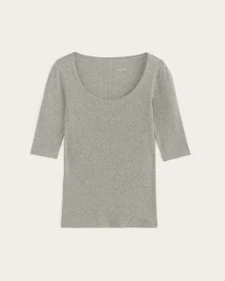 Everlane Tees|Short Sleeve Tees*The Luxe Rib Scoop-Neck Tee