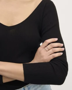 Everlane Sweaters*The Off-Shoulder Top in Ultrasoft Merino Black
