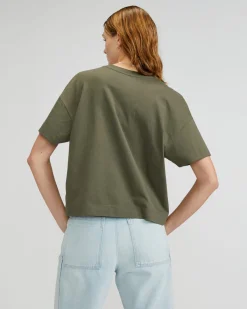 Everlane Tees|Short Sleeve Tees*The Organic Cotton Slouchy V-Neck Kalamata