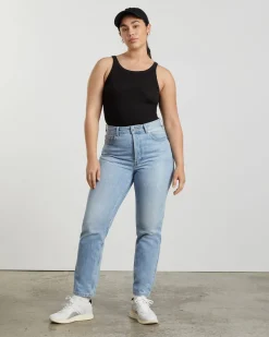 Everlane Tees*The Pima Micro-Rib Short Tank Black