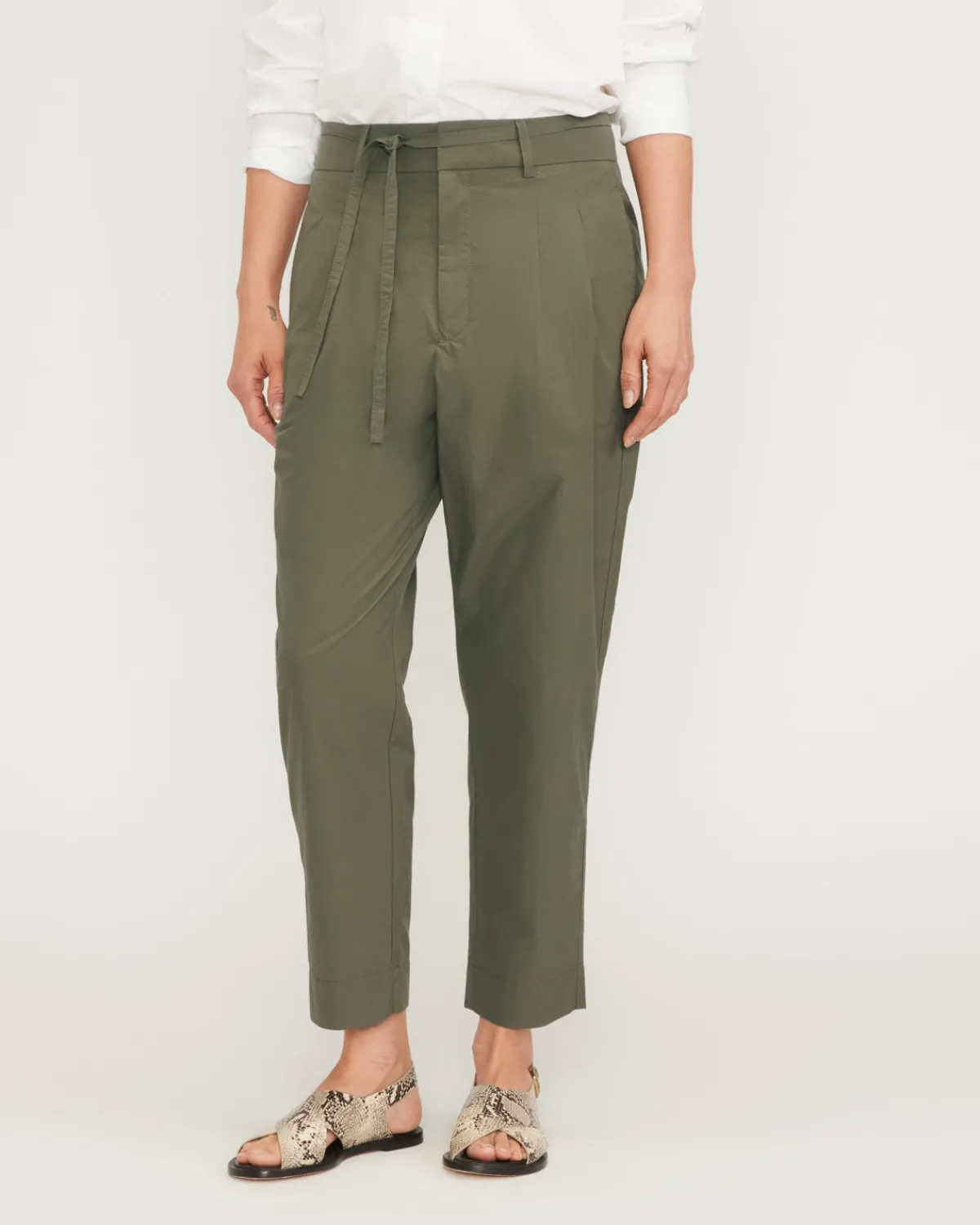 Everlane Pants|Pull-On Pants*The Poplin Pleated Taper Pant Kalamata