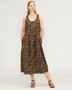 Everlane Dresses*The Poplin Summer Dress Tiger Stripe Toasted Coconut