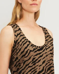 Everlane Dresses*The Poplin Summer Dress Tiger Stripe Toasted Coconut