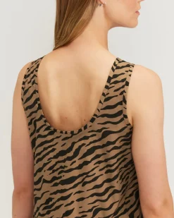 Everlane Dresses*The Poplin Summer Dress Tiger Stripe Toasted Coconut