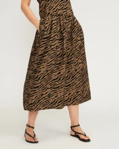 Everlane Dresses*The Poplin Summer Dress Tiger Stripe Toasted Coconut