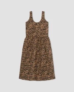 Everlane Dresses*The Poplin Summer Dress Tiger Stripe Toasted Coconut