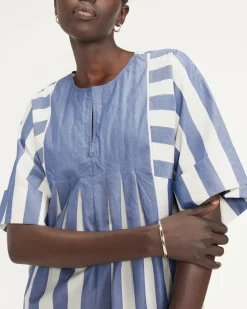 Everlane Tops*The Poplin Tunic Mazarine Blue / Bone