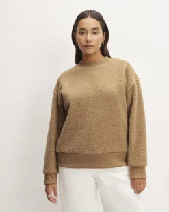 Everlane Loungewear*The ReNew Fleece Oversized Crew Tiger's Eye