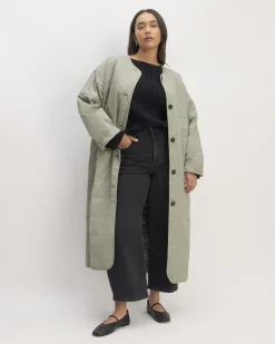 Everlane Jackets & Coats|Puffers & Quilted Jackets*The ReNew Quilted Long Liner Sage Green