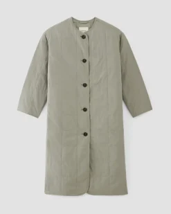 Everlane Jackets & Coats|Puffers & Quilted Jackets*The ReNew Quilted Long Liner Sage Green