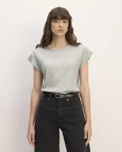 Everlane Tops*The Rib Muscle Tee Heathered Grey