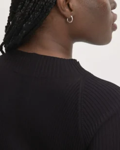 Everlane Dresses*The Ribbed Mock Neck Midi Dress Black