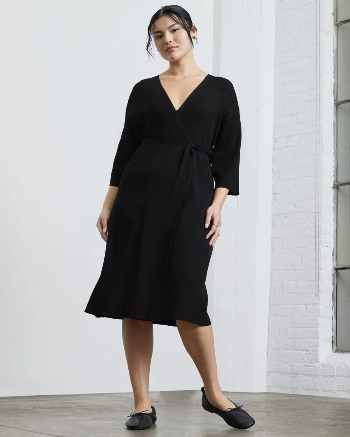 Everlane Dresses*The Ribbed Wrap Midi Dress