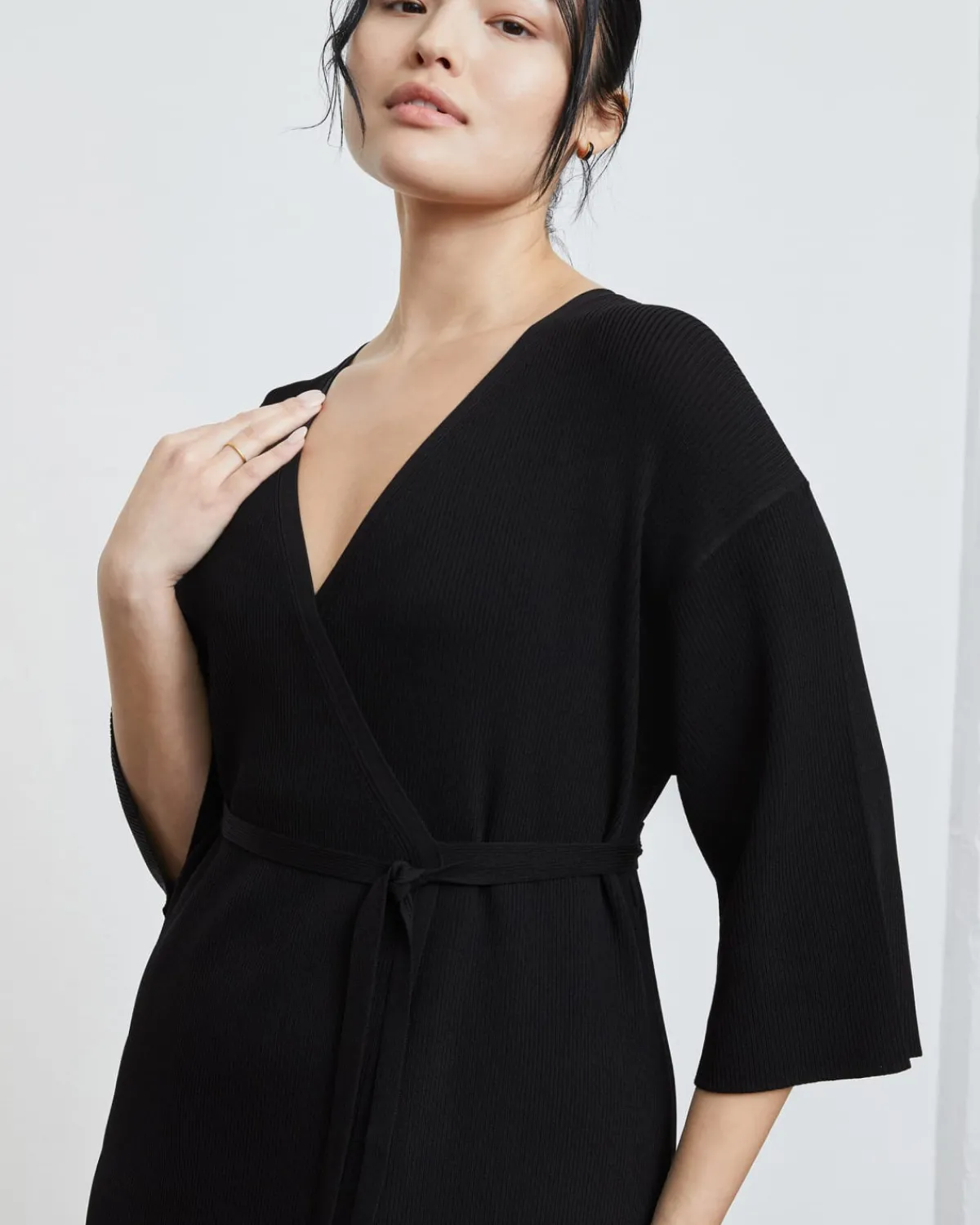 Everlane Dresses*The Ribbed Wrap Midi Dress
