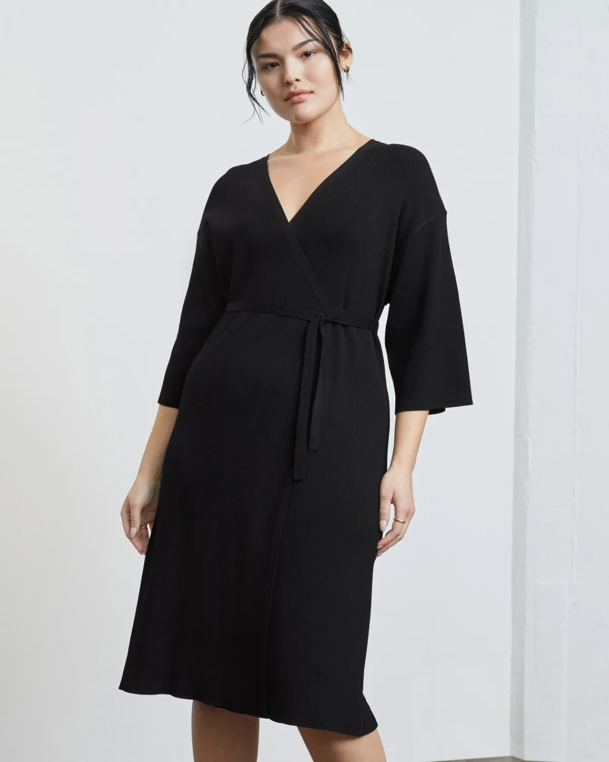 Everlane Dresses*The Ribbed Wrap Midi Dress