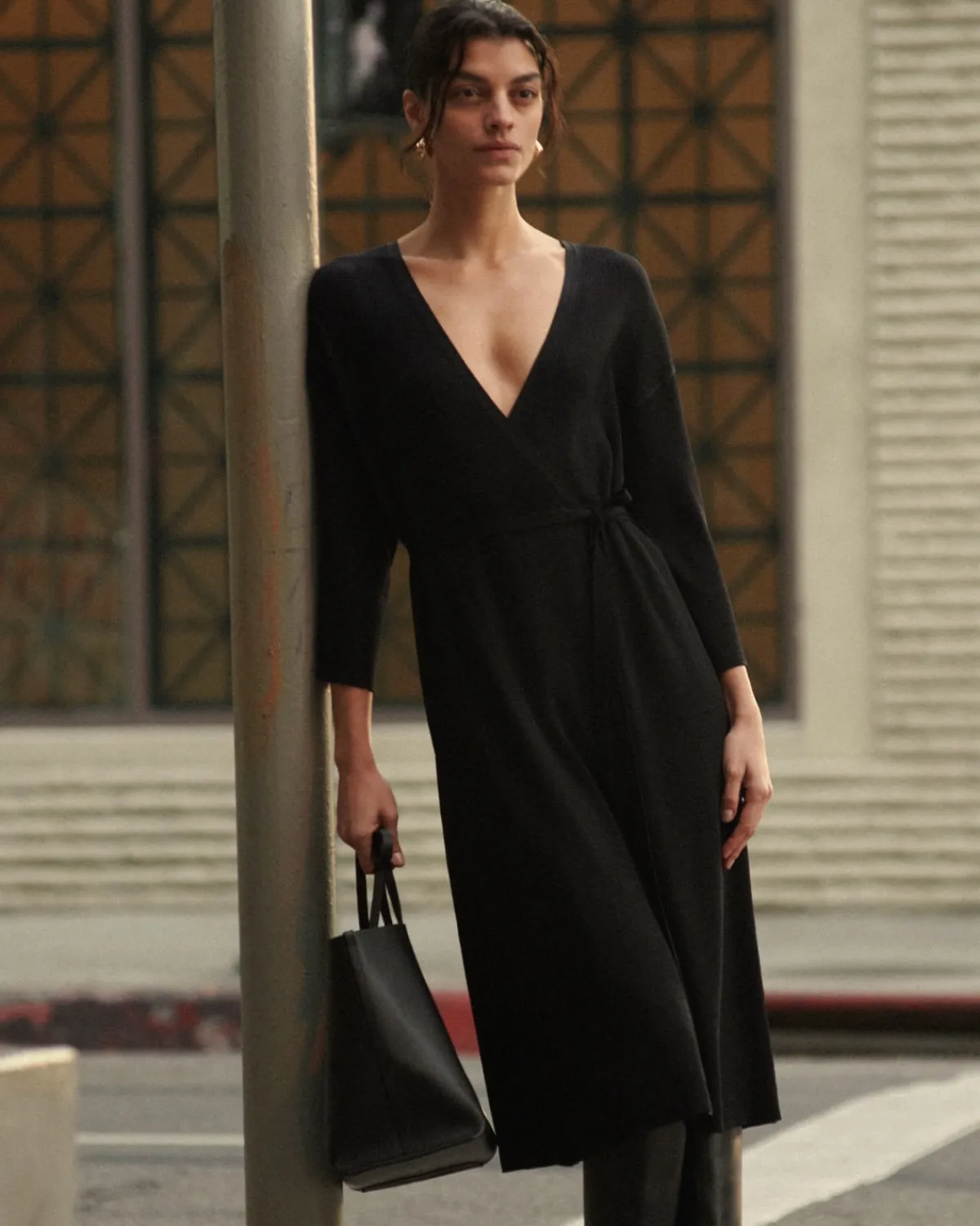 Everlane Dresses*The Ribbed Wrap Midi Dress