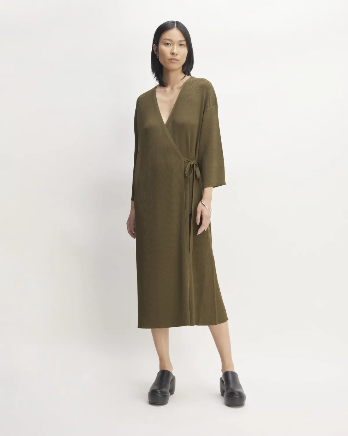 Everlane Dresses*The Ribbed Wrap Midi Dress