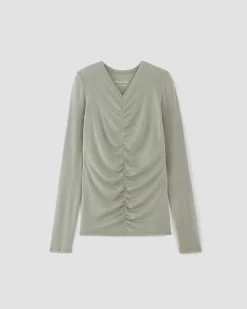 Everlane Tops*The Ruched V-Neck Tee in Butterluxe
