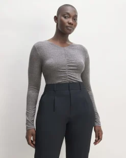 Everlane Tops*The Ruched V-Neck Tee in Butterluxe