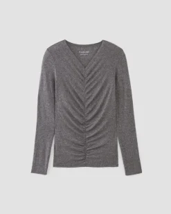 Everlane Tops*The Ruched V-Neck Tee in Butterluxe