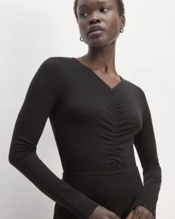 Everlane Tops*The Ruched V-Neck Tee in Butterluxe